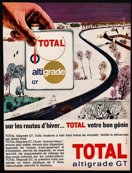 Affiche publicitaire Total, 1954