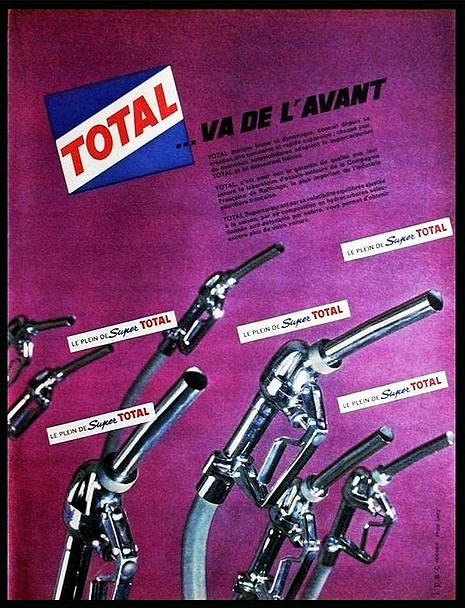 Affiche publicitaire Total Carburant le plein de super, 1962