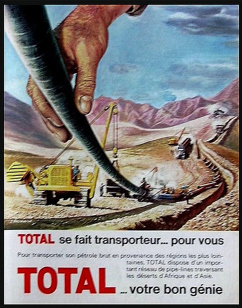 Affiche publicitaire "Total se fait porteur ... pour vous", 1965