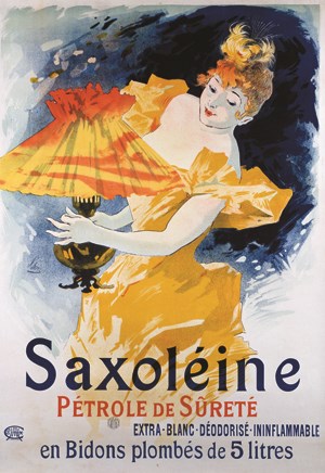 Affiche publicitaire pour le pétrole de sûreté Saxoléine