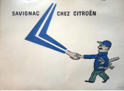 Affiche Savignac chez Citroën