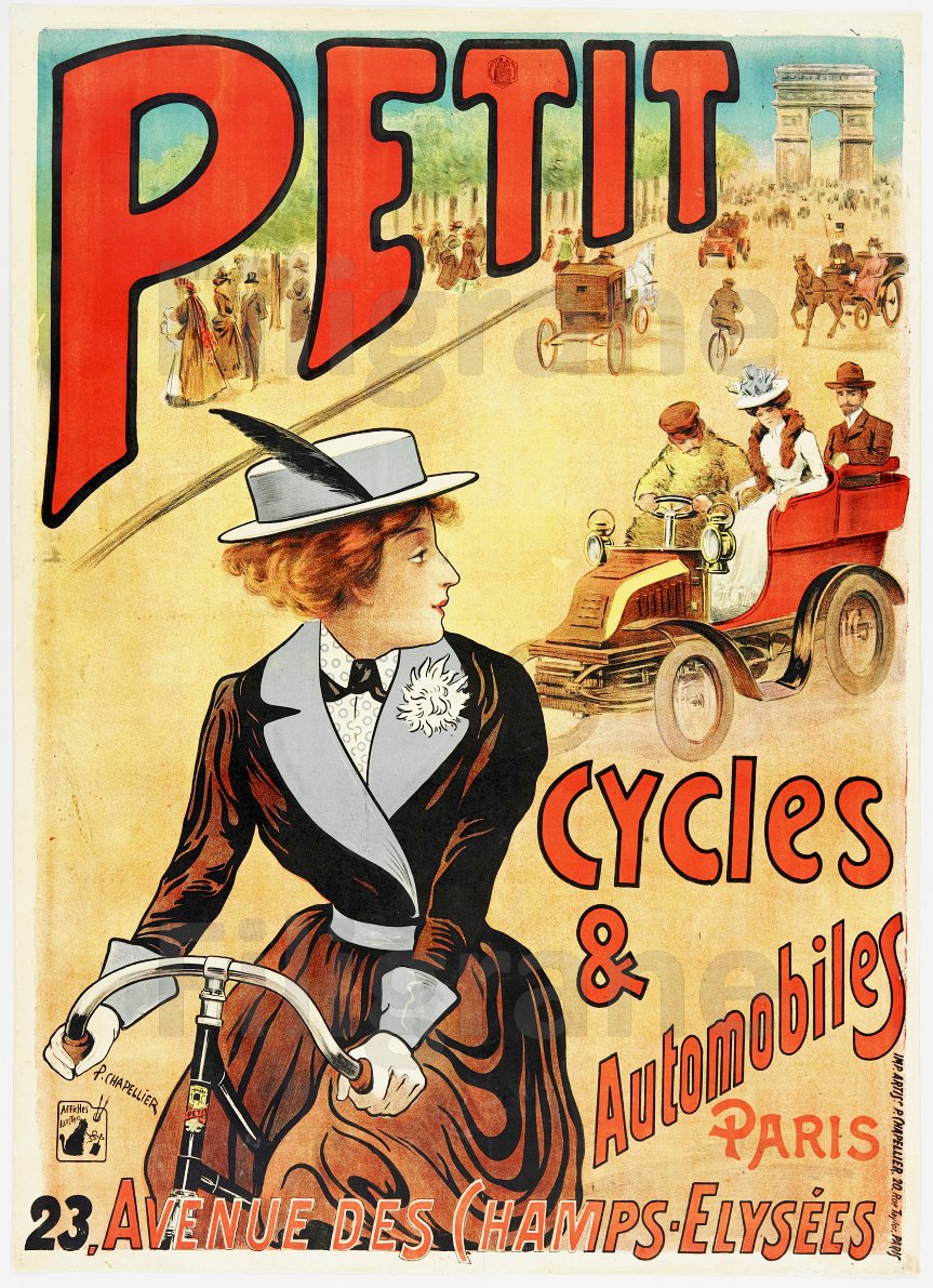 Affiche cycles & automobiles PETIT