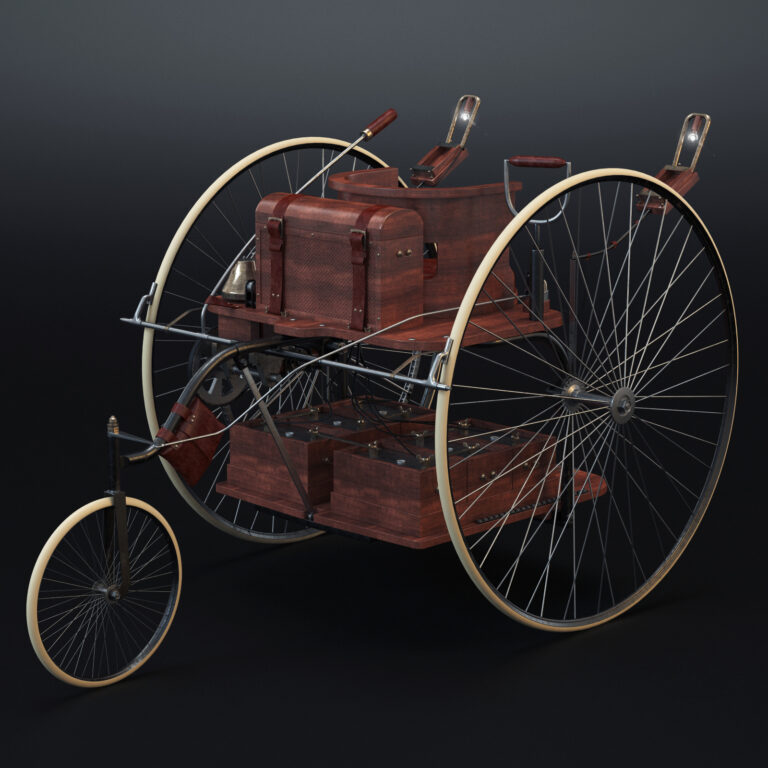 Reproduction de la première voiture électrique de 1881 (par Ayrton et Perry)