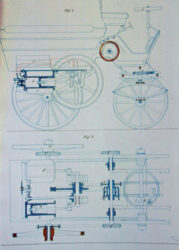 Première automobile à quatre roues : la Delamare-Deboutteville Malandin. Brevet du 12 février 1884 (© Wikipédia)