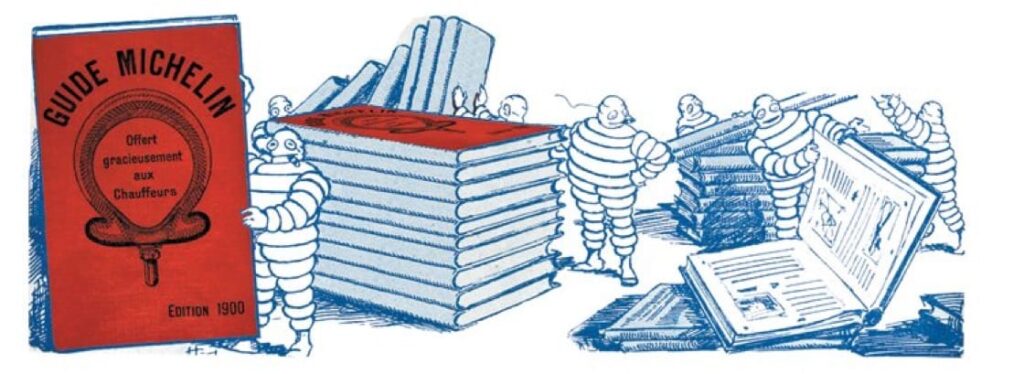 Illustration : Guide Michelin 1900 et Bibendum (© guide.michelin.com)
