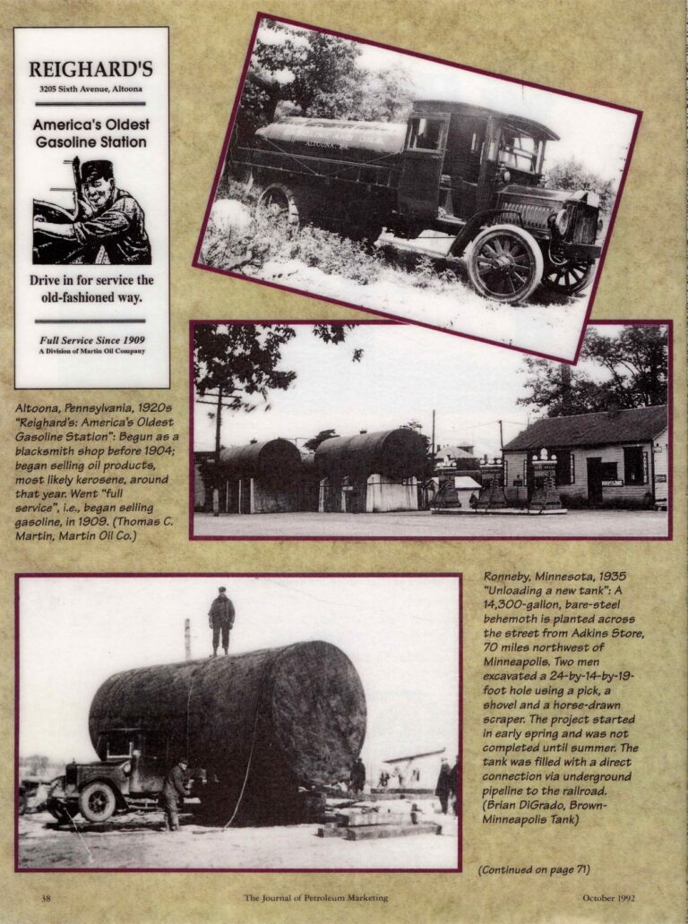 "The Journal of Petroleum Marketing, octobre 1992". (© page Facebook "Reighard's Gold Star Service Station")
