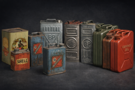 Évolution des bidons de carburant vintage (© ChatGPT)