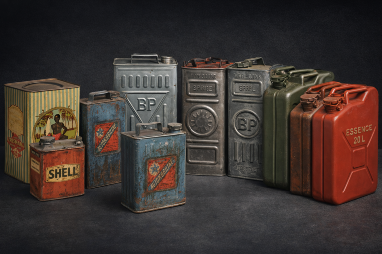 Évolution des bidons de carburant vintage (© ChatGPT)