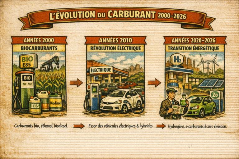 L'évolution du carburant entre 2000 et 2026 (© Copilot)