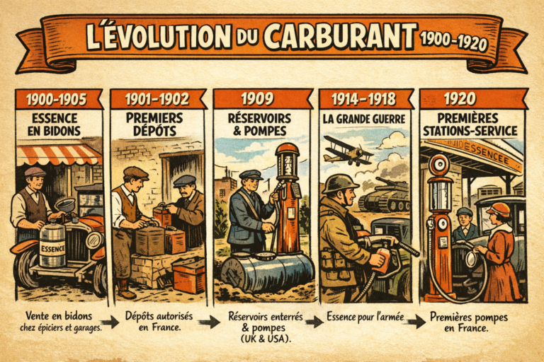 L'évolution du carburant entre 1900 et 1920 (© Copilot)