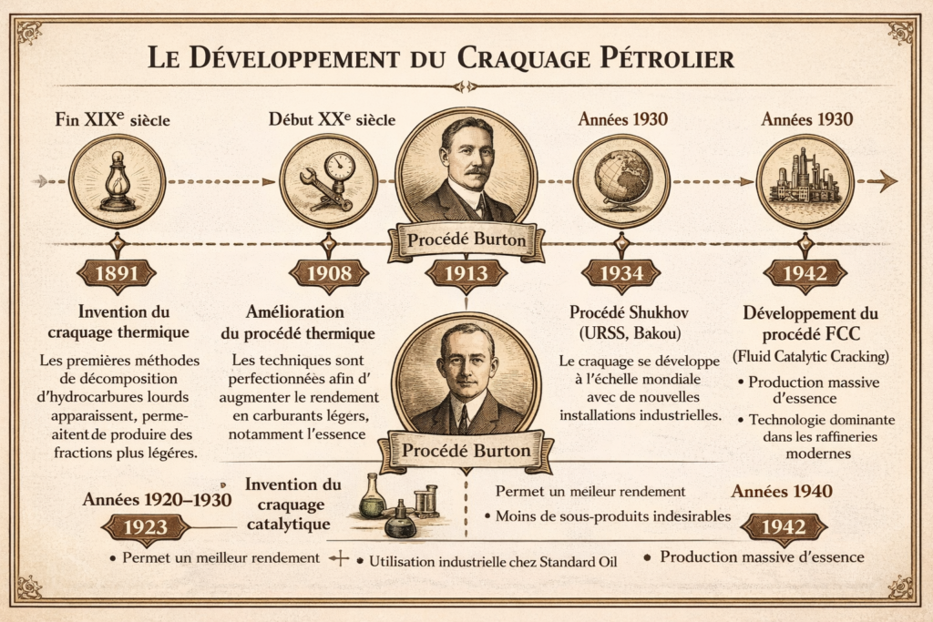 Le développement du craquage pétrolier (par ChatGPT)