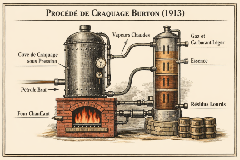 Illustration du procédé de craquage thermique (par ChatGPT)