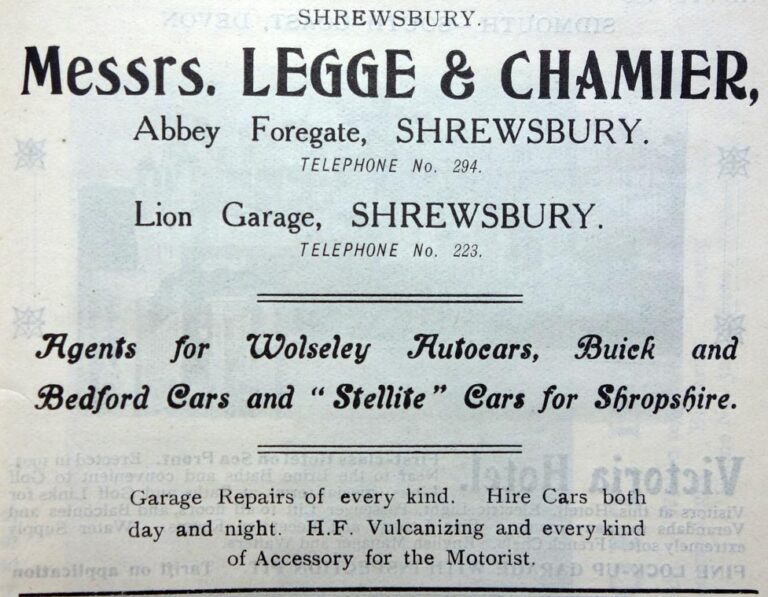 Legge et Chamier, Abbey Foregate, Shrewsbury -1914 (© gracesguide.co.uk)