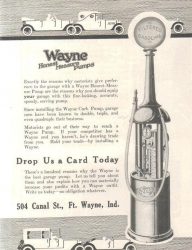 Annonce dans le magazine Wayne Gas Pump, 1917