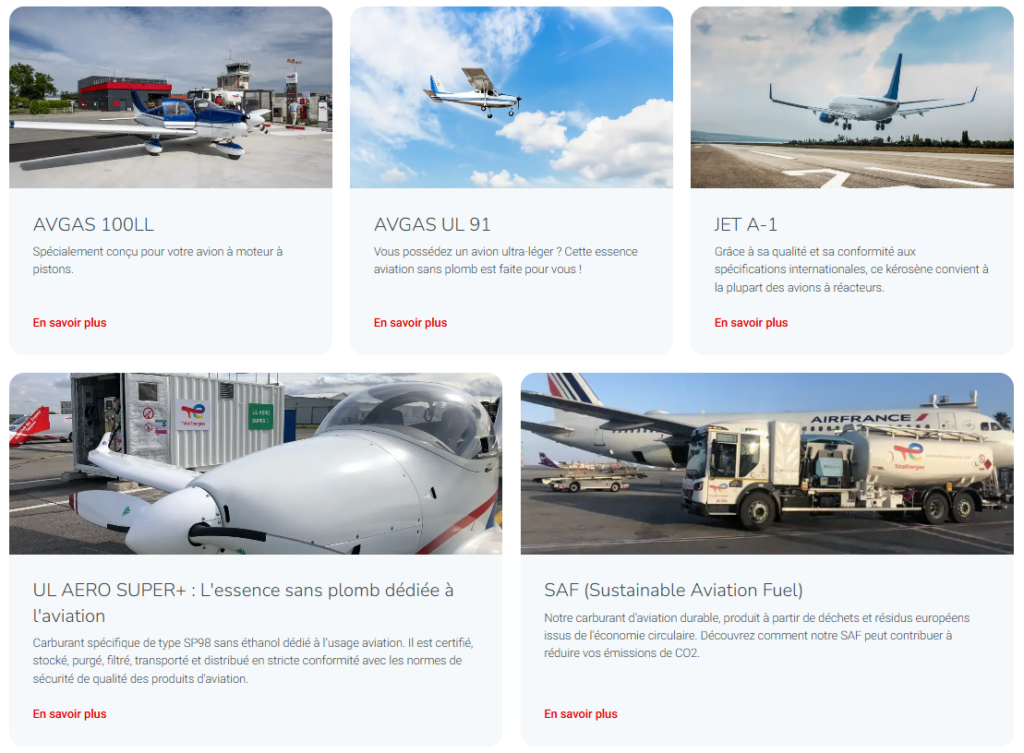 Carburants pour aviation par TotalEnergies