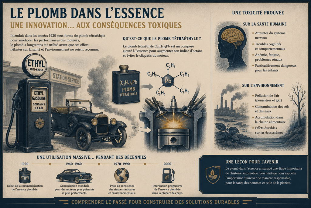 Le plomb dans l'essence : histoire et impact (© ChatGPT)