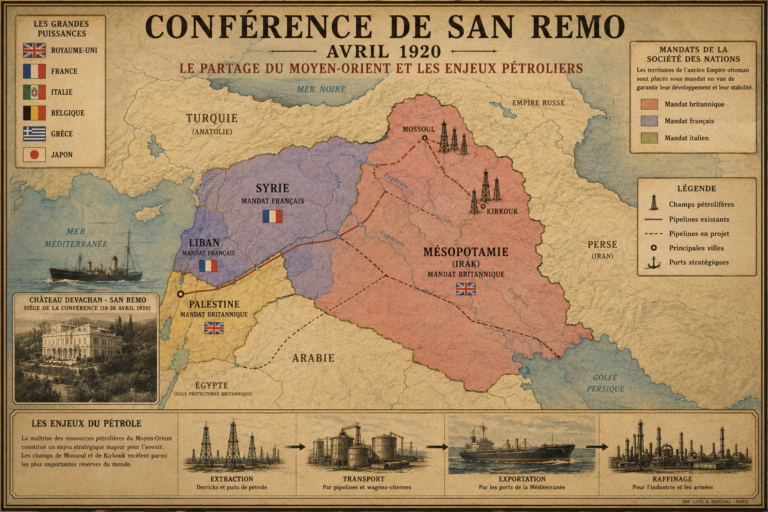 Carte historique de la conférence de San Remo (ChatGPT Image)