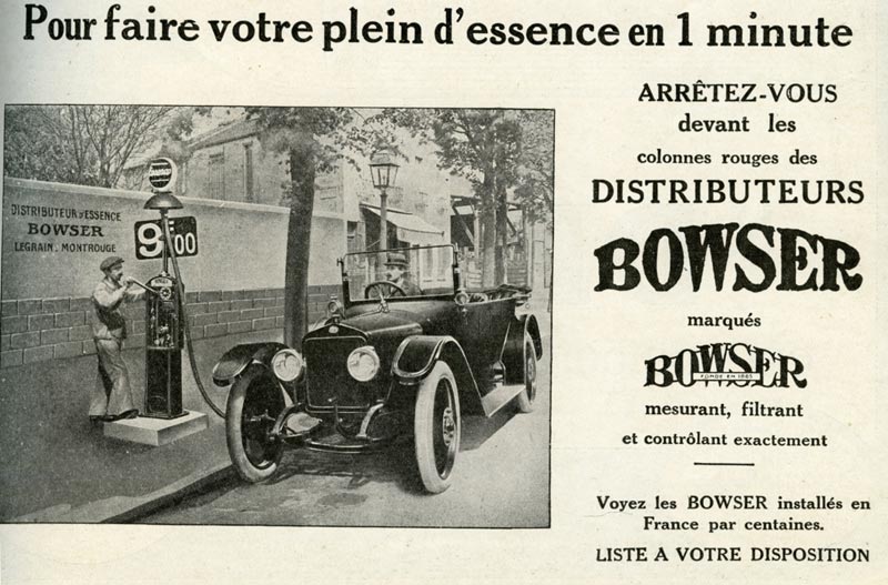 Station essence Bowse 1921. Archives Fondation Berliet / Lyon