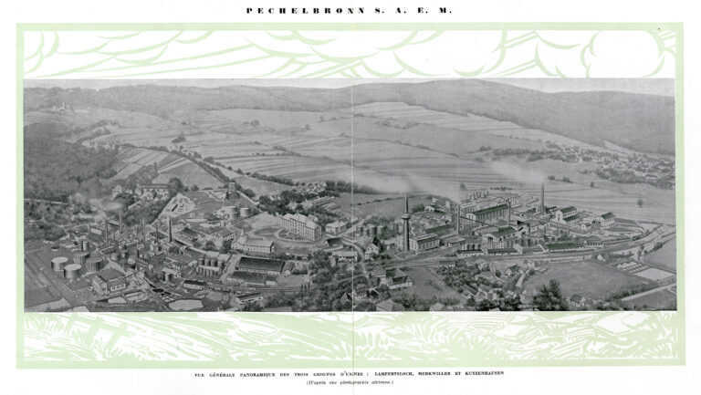 Vue cavalière de la raffinerie de Pechelbronn en 1927 (© Région Grand Est - Inventaire général)