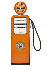 POMPE A ESSENCE BOUTILLON - GULF France, circa 1960 (flexible à droite)