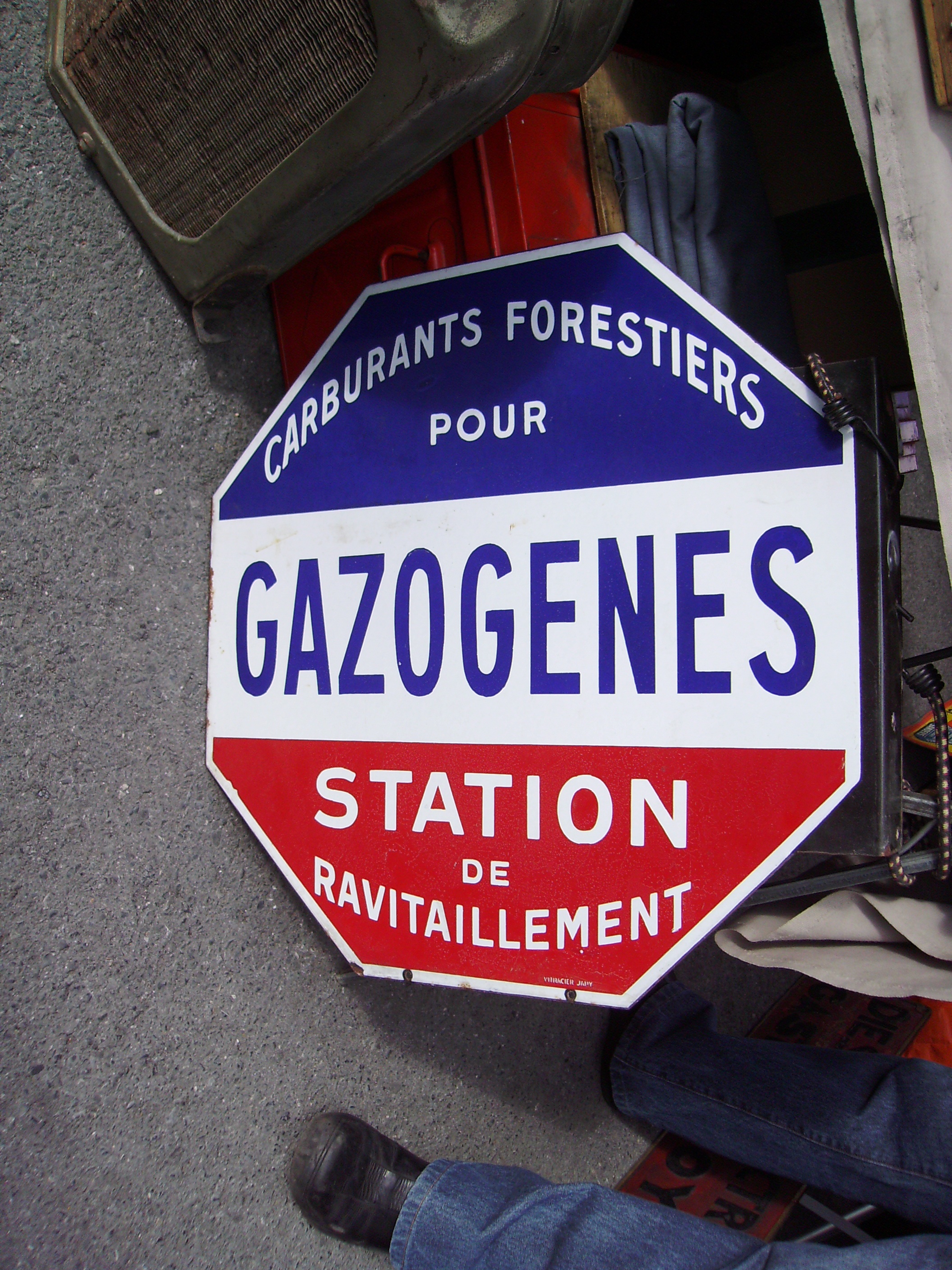 Plaque station Gazogènes. Brocante Reims 2009