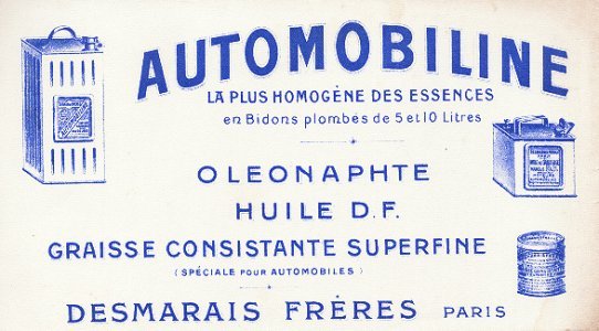 AUTOMOBILINE... carburant ... tourisme des établissements Desmarais Frères.