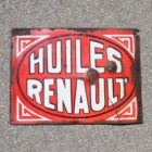 Plaque émaillée huiles Renault des années 1920