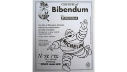 Certificat Bibendum Michelin / pompe jaune et bleu