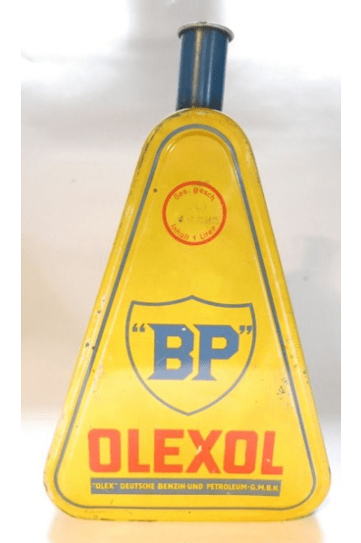 Bidon d'huile triangulaire BP Olexol