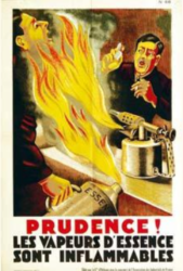 Prudence! les vapeurs d'essence sont inflammables.…