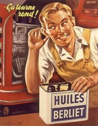 Publicité pour les Huiles Berliet, 1955