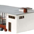 Station service dans le style architectural des années 50