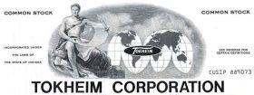 Zoom spécimen de certificat de Tokheim Corporation Indiana 1978