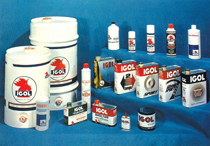 Lot bidons d'huiles Igol des années 70