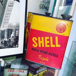 Bidon 2l shell "triple" et authentique affiche de 1930 (3/4)