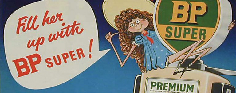 Affiche publicitaire de BP des années 1950