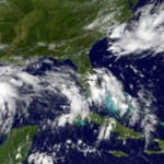 Image du satellite GOES (NOAA et Nasa) de l'ouragan Harvey, 24 août 2017