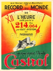 Affiche du record du monde de l'heure avec Castrol