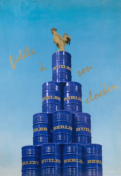 Affiche Huiles Berliet Coq 1973