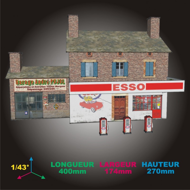GARAGE ESSO (© maquettes-decors-patrice-gregoire.fr)