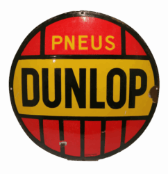 Plaque émaillée vintage Pneus DUNLOP (© vintagefrenchart.com