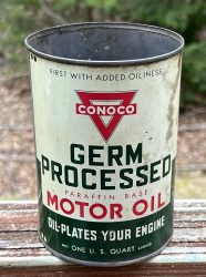 Boite d'huile « Germ processed » par CONOCO (ebay.fr)