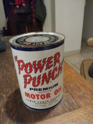 HUILE MOTEUR PREMIUM "POWER PUNCH" SAE 30 (© worthpoint.com)