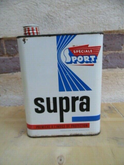 Bidon d'huile ancien Renault Sport SUPRA (© ebay.fr)