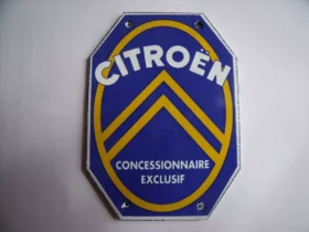 Plaque émaillée Citroën "CONCESSIONNAIRE EXCLUSIF" (© ebay.fr)