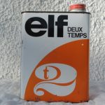Bidon d'huile Elf "elf DEUX TEMPS" (© rouleetvintage.net).