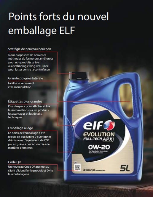 Point fort du nouvel emballage ELF