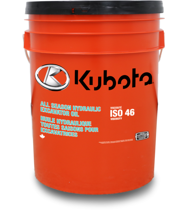 Huile hydraulique toute saison pour excavatrices 19L (© kooybros.com).
