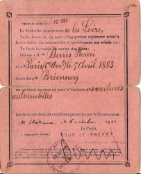 Certificat de capacité de 1922, département de la Loire 1/2 (© Wikipédia)