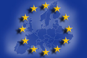 Carte et drapeau Europe